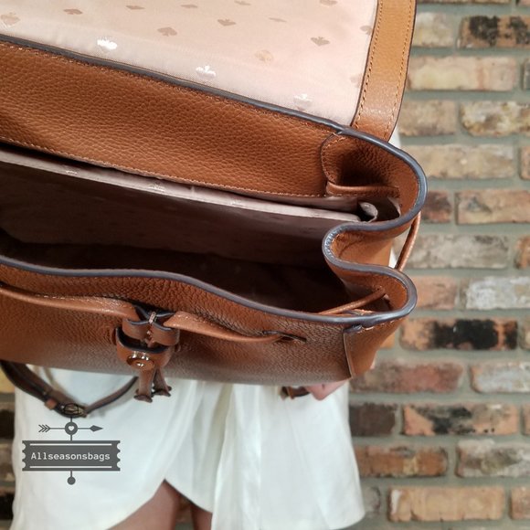 AUTHENTIC NWT Kate Spade Large Leila Backpack Warm Gingerbread BROWN Ginger main image 4